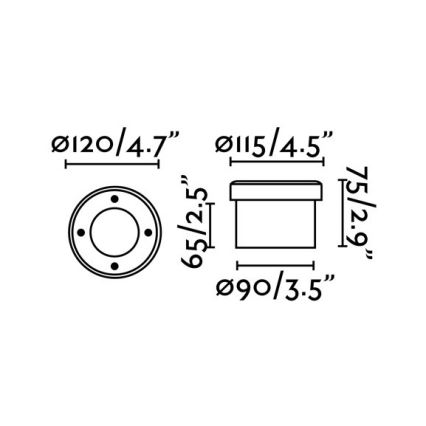 FARO 71495 - Вуличний світлодіодний ґрунтовий світильник LIO 1xGX53/6W/230V IK08 IP67