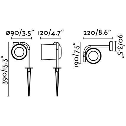 FARO 71546 - Зовнішній настінний світильник FLOW 1xGU10/8W/230V IP65