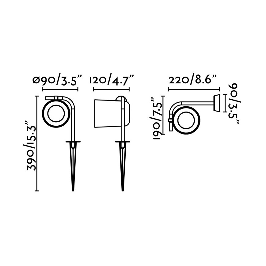 FARO 71546 - Зовнішній настінний світильник FLOW 1xGU10/8W/230V IP65