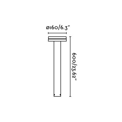 FARO 71948 - Вулична світлодіодна лампа ESPOT LED/9W/230V 2200/2700/3200/4000K IK07 IP65 60 см антрацит