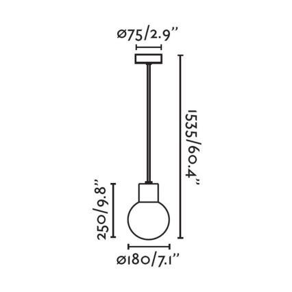FARO 74427C-01 - Уличная подвесная люстра MOON 1xE27/15W/230V IP44