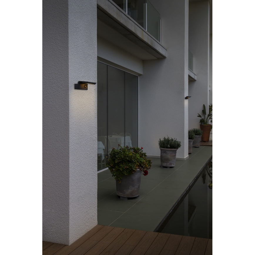 FARO 74456 - LED солнечный настенный светильник с датчиком LUMA LED/5W/3,7/230V IP65 антрацит