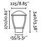 FARO 75001 - Уличная лампа WILMA 1xE27/100W/230V IP44