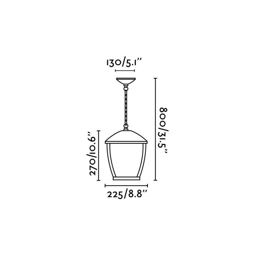 FARO 75002 - Уличная люстра на цепи WILMA 1xE27/100W/230V IP44