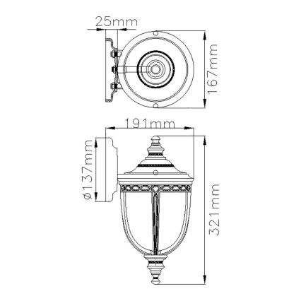 Feiss - Вуличний настінний світильник ENGLISH BRIDLE 1xE27/60W/230V IP44