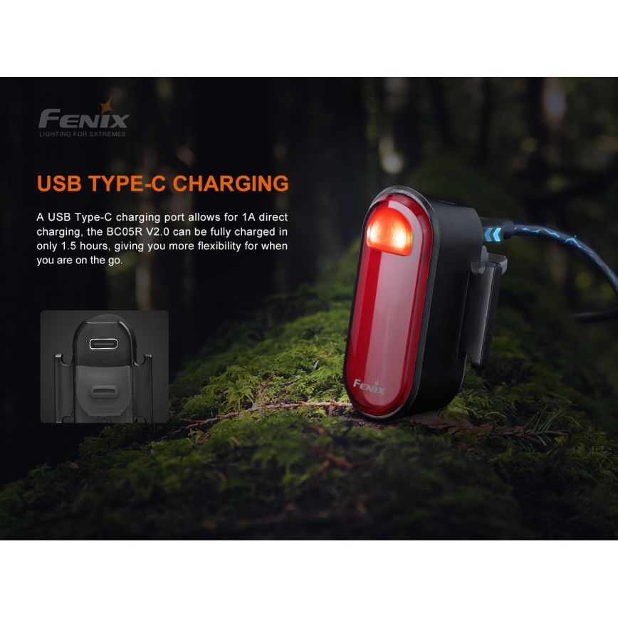 Fenix BC05RV20 - Акумуляторний LED велоліхтар LED/USB IP66