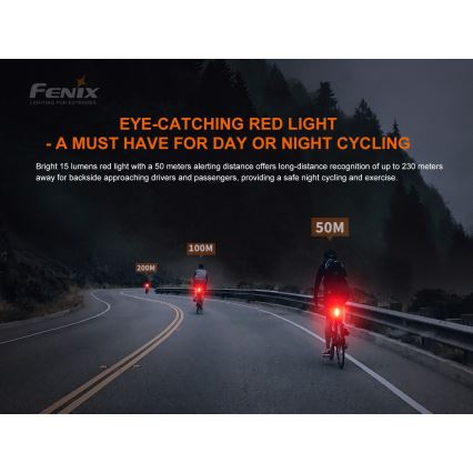 Fenix BC05RV20 - Светодиодный аккумуляторный велосипедный фонарь LED/USB IP66 15 лм 120 часов