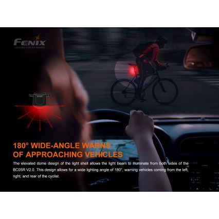 Fenix BC05RV20 - Светодиодный аккумуляторный велосипедный фонарь LED/USB IP66 15 лм 120 часов