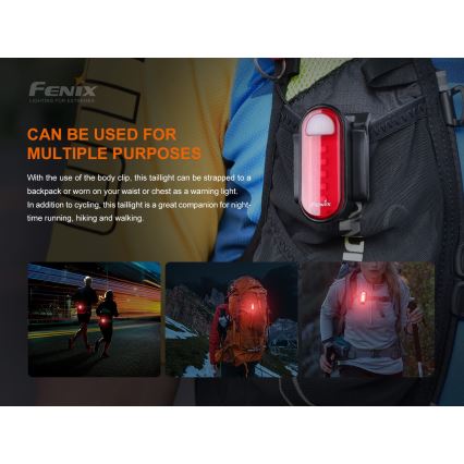 Fenix BC05RV20 - Светодиодный аккумуляторный велосипедный фонарь LED/USB IP66 15 лм 120 часов