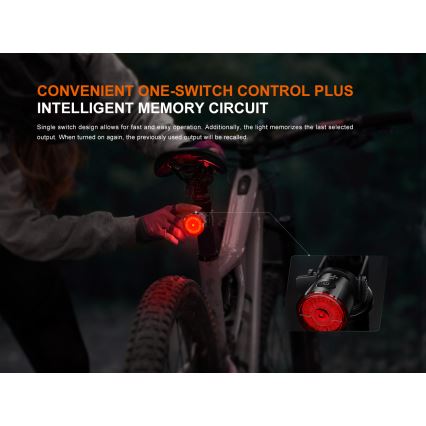 Fenix BC06R - LED Акумуляторна велосипедна мигалка з регулюванням яскравості LED/USB IP66 90 лм 24,5 год. 560 mAh
