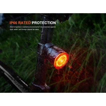 Fenix BC06R - LED Акумуляторна велосипедна мигалка з регулюванням яскравості LED/USB IP66 90 лм 24,5 год. 560 mAh