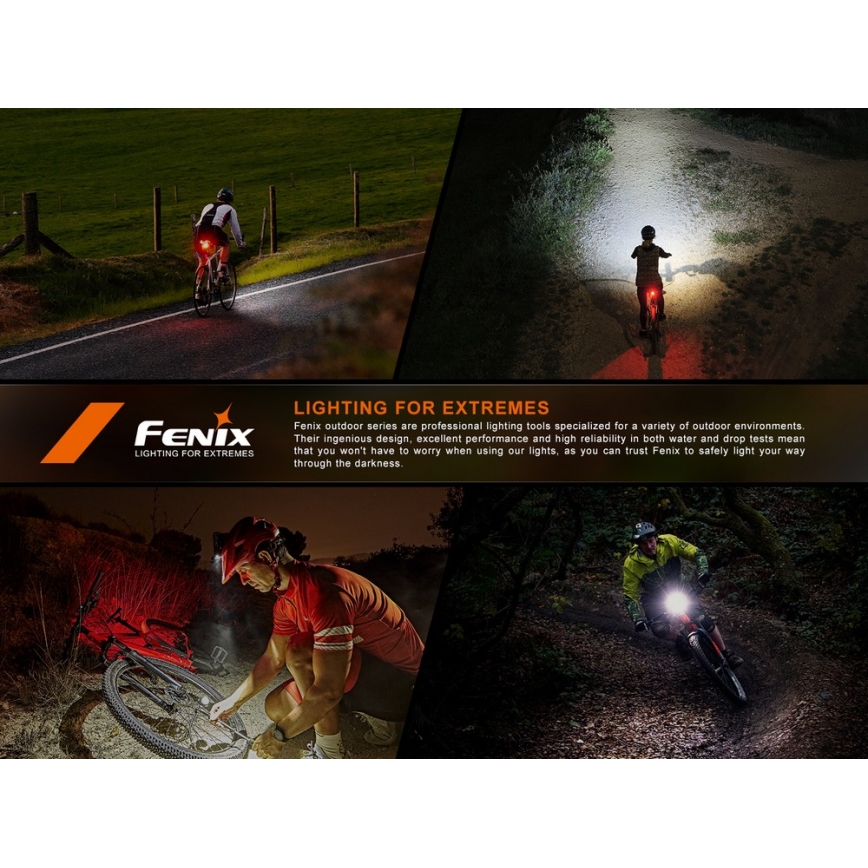 Fenix BC06R - LED Акумуляторна велосипедна мигалка з регулюванням яскравості LED/USB IP66 90 лм 24,5 год. 560 mAh