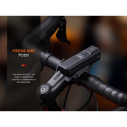 Fenix BC15R - Светодиодный аккумуляторный велосипедный фонарь с регулированием яркости LED/USB IP66 400 блестящий 31,5 ч 2600 mAh