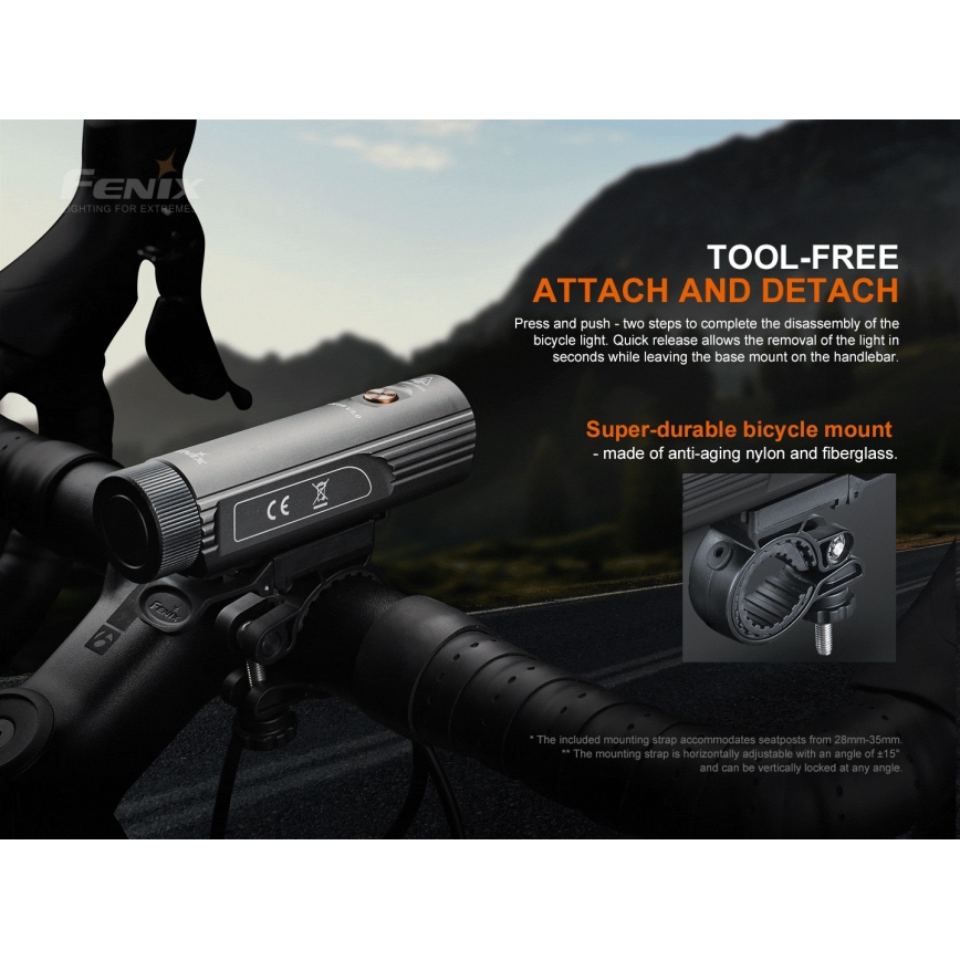 Fenix BC21RV30 - Светодиодная аккумуляторная велофара LED/USB IP68 1200 лм 33 ч