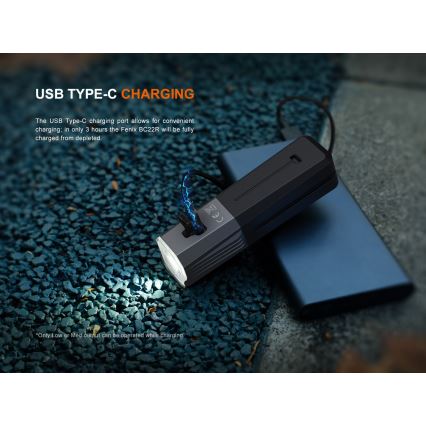 Fenix BC22R - LED перезаряжаемый велосипедный фонарь с регулировкой яркости LED/USB 3400 mAh IP66 1400 лм 41 ч черный