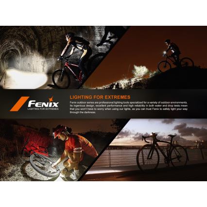 Fenix BC22R - LED перезаряжаемый велосипедный фонарь с регулировкой яркости LED/USB 3400 mAh IP66 1400 лм 41 ч черный