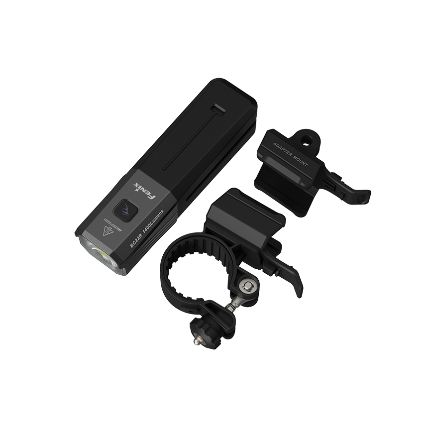 Fenix BC22R - регульований LED-ліхтар для велосипеда, з USB-зарядкою, 3400 mAh, IP66, 1400 лм, 41 год, чорний