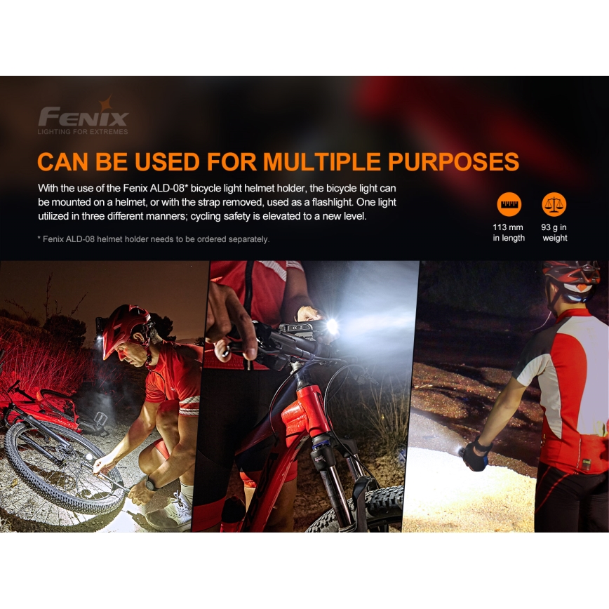 Fenix BC26R - Светодиодная аккумуляторная велосипедная фара LED/USB IP68 1600 лм 65 ч