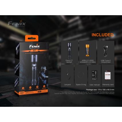 Fenix C7 - акумуляторний ліхтар з регульованою яскравістю LED/1x21700 IP68 3000 lm 68 h