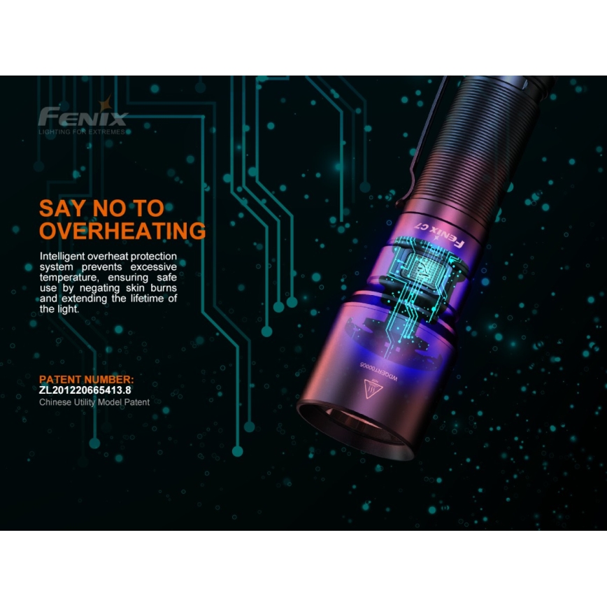 Fenix C7 - Светодиодный аккумуляторный фонарь с регулированием яркости 1xLED/1x21700 IP68 3000 лм 68 ч