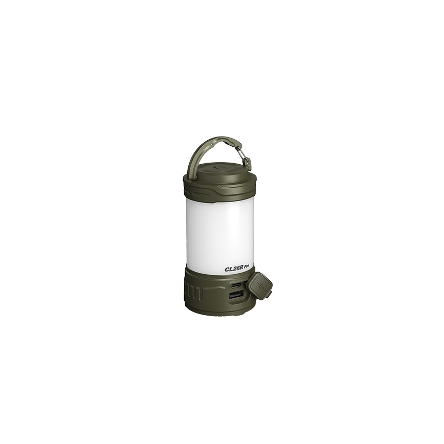 Fenix CL26RPROOLI - LED Портативна акумуляторна лампа з регулюванням яскравості LED/USB IP66 650 лм 408 год. 5000 mAh зелений