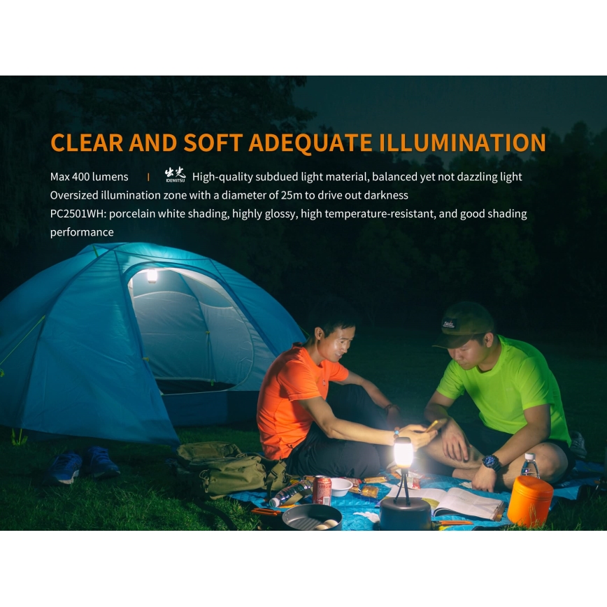 Fenix CL26RRED - LED Портативна акумуляторна лампа з регулюванням яскравості LED/USB/2xCR123A IP66 400 лм 400 год. 2600 mAh помаранчевий