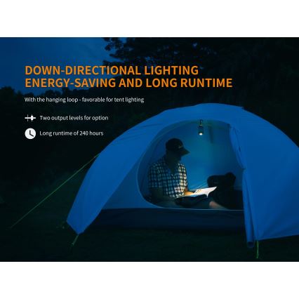Fenix CL26RRED - LED Портативна акумуляторна лампа з регулюванням яскравості LED/USB/2xCR123A IP66 400 лм 400 год. 2600 mAh помаранчевий