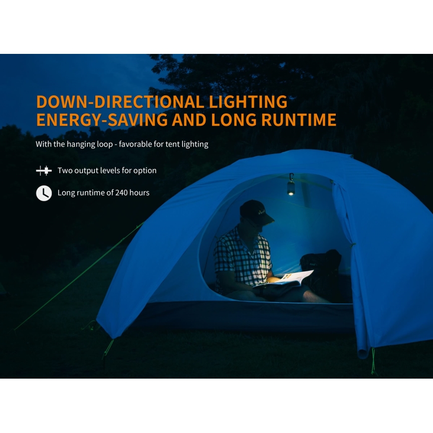 Fenix CL26RRED - LED Портативна акумуляторна лампа з регулюванням яскравості LED/USB/2xCR123A IP66 400 лм 400 год. 2600 mAh помаранчевий