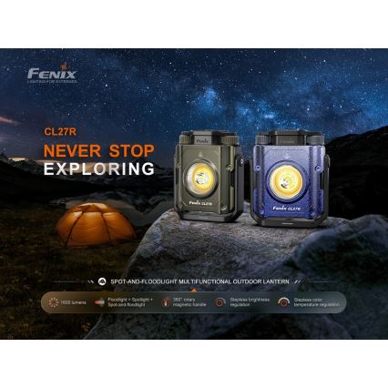 Fenix CL27RGRE - LED Акумуляторний світильник з регулюванням яскравості LED/USB IP66 1600 лм 285 год. 5000 mAh