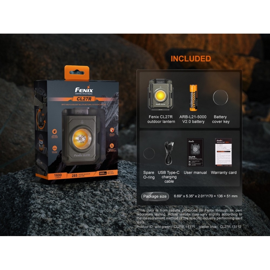 Fenix CL27RGRE - LED Акумуляторний світильник з регулюванням яскравості LED/USB IP66 1600 лм 285 год. 5000 mAh