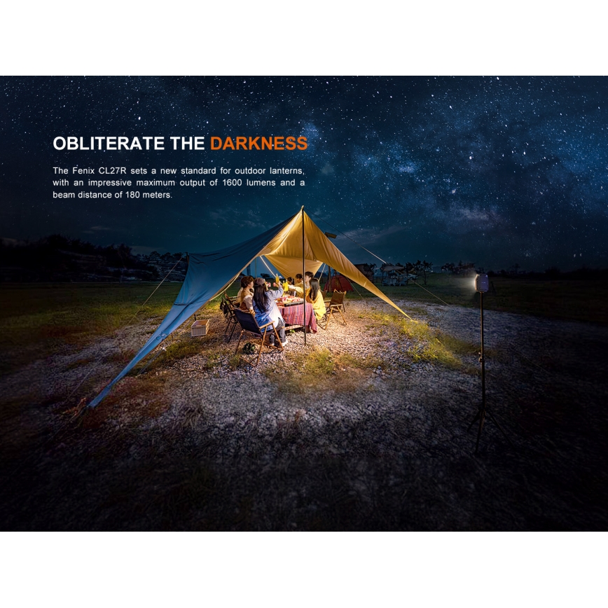 Fenix CL27RGRE - Светодиодный аккумуляторный светильник с регулированием яркости LED/USB IP66 1600 блестящий 285 ч 5000 mAh