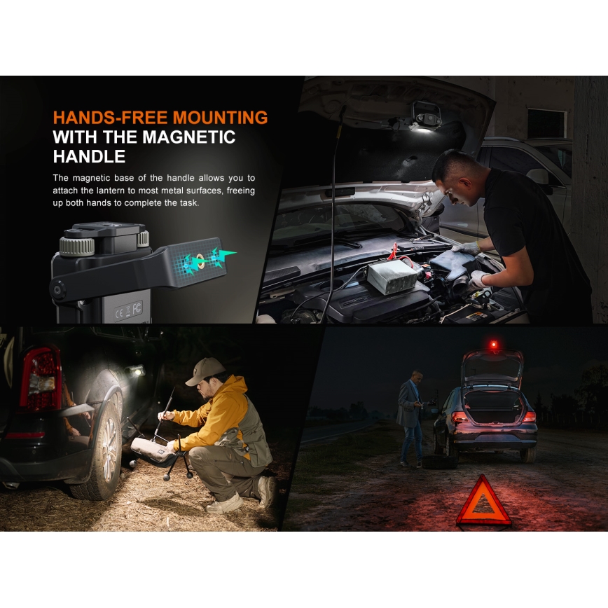 Fenix CL27RGRE - Светодиодный аккумуляторный светильник с регулированием яркости LED/USB IP66 1600 блестящий 285 ч 5000 mAh