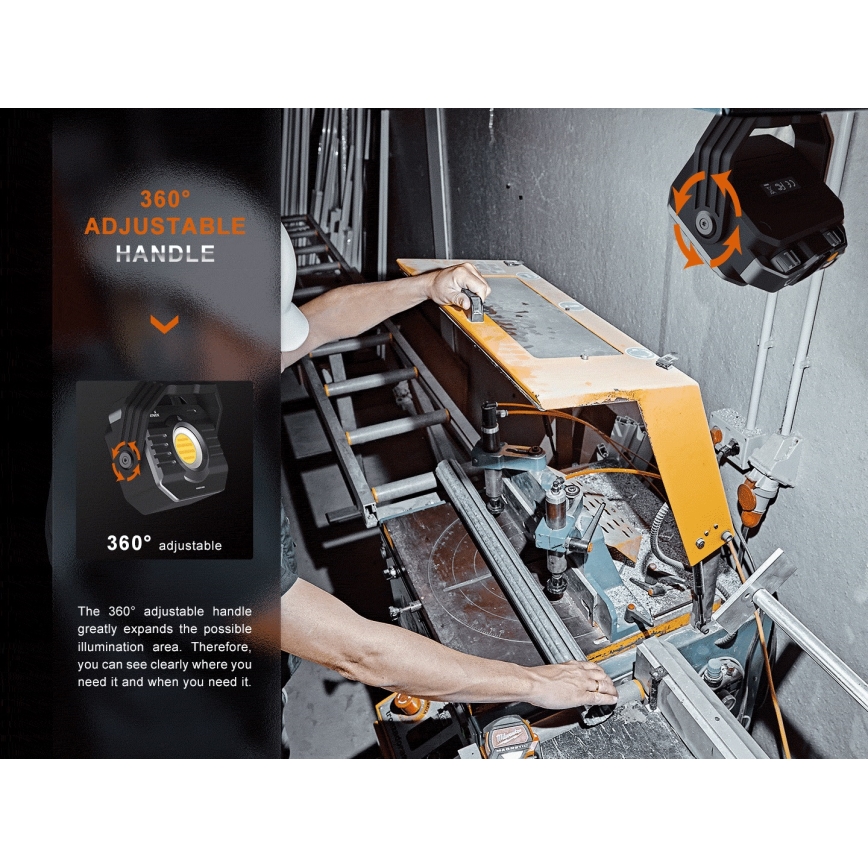 Fenix CL28R - LED Акумуляторний прожектор з регулюванням яскравості з універсальною мобільною батареєю LED/USB IP66 2000 лм 360 год. 10000 mAh