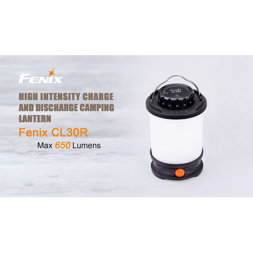 Fenix CL30R - Світлодіодна портативна акумуляторна лампа LED/USB/6xCR123A IPX7 650 лм 300 год. 2600 mAh