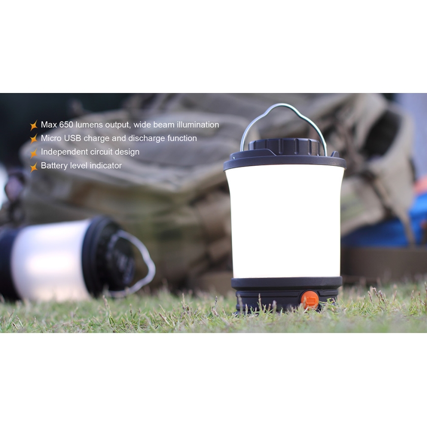 Fenix CL30R - Світлодіодна портативна акумуляторна лампа LED/USB/6xCR123A IPX7 650 лм 300 год. 2600 mAh