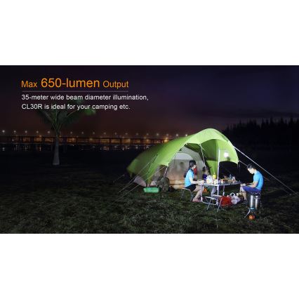 Fenix CL30R - Світлодіодна портативна акумуляторна лампа LED/USB/6xCR123A IPX7 650 лм 300 год. 2600 mAh