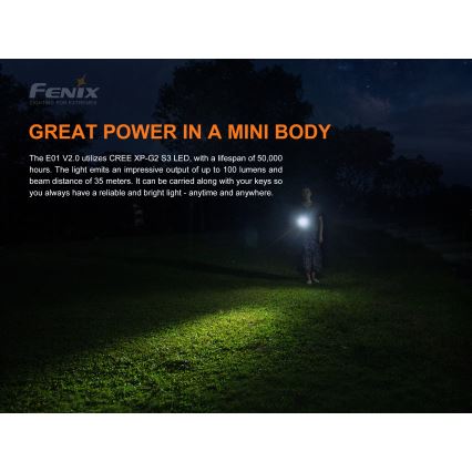 Fenix E01V20BLC - LED Ліхтар LED/1xAAA IP68