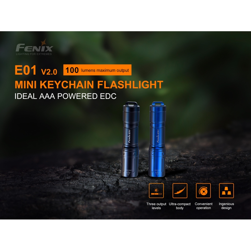 Fenix E01V20BLC - LED Ліхтар LED/1xAAA IP68