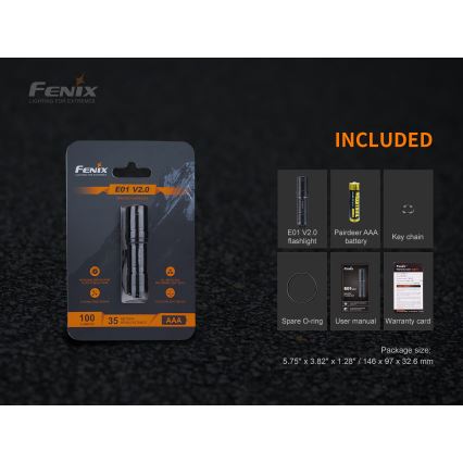 Fenix E01V20BLC - Светодиодный фонарь LED/1xAAA IP68