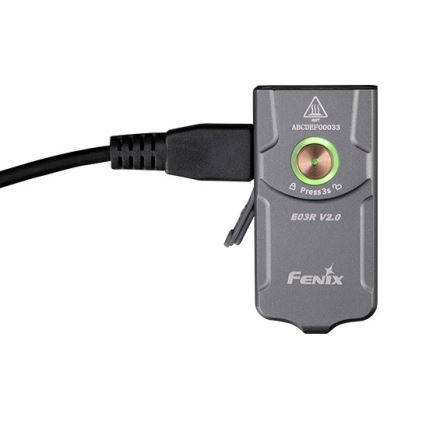 Fenix E03RV20GREY - Светодиодный аккумуляторный фонарь LED/USB IP66 500 лм 30 ч 400 mAh
