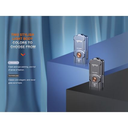 Fenix E03RV20GREY - Светодиодный аккумуляторный фонарь LED/USB IP66 500 лм 30 ч 400 mAh