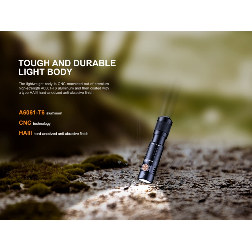 Fenix E05RBLC - Акумуляторний LED ліхтар LED/USB IP68