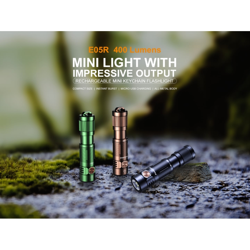 Fenix E05RBLC - Светодиодный аккумуляторный фонарь LED/USB IP68