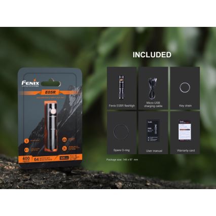 Fenix E05RBLC - Светодиодный аккумуляторный фонарь LED/USB IP68