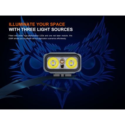 Fenix E06RGRY - LED Акумуляторний ліхтарик з регулюванням яскравості UV LED/USB IP66 700 лм 60 год. 750 mAh сірий