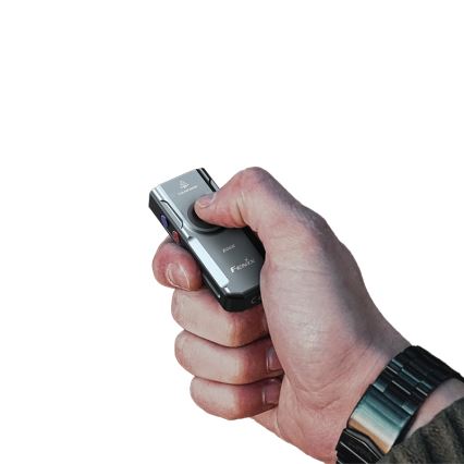 Fenix E06RGRY - LED Акумуляторний ліхтарик з регулюванням яскравості UV LED/USB IP66 700 лм 60 год. 750 mAh сірий