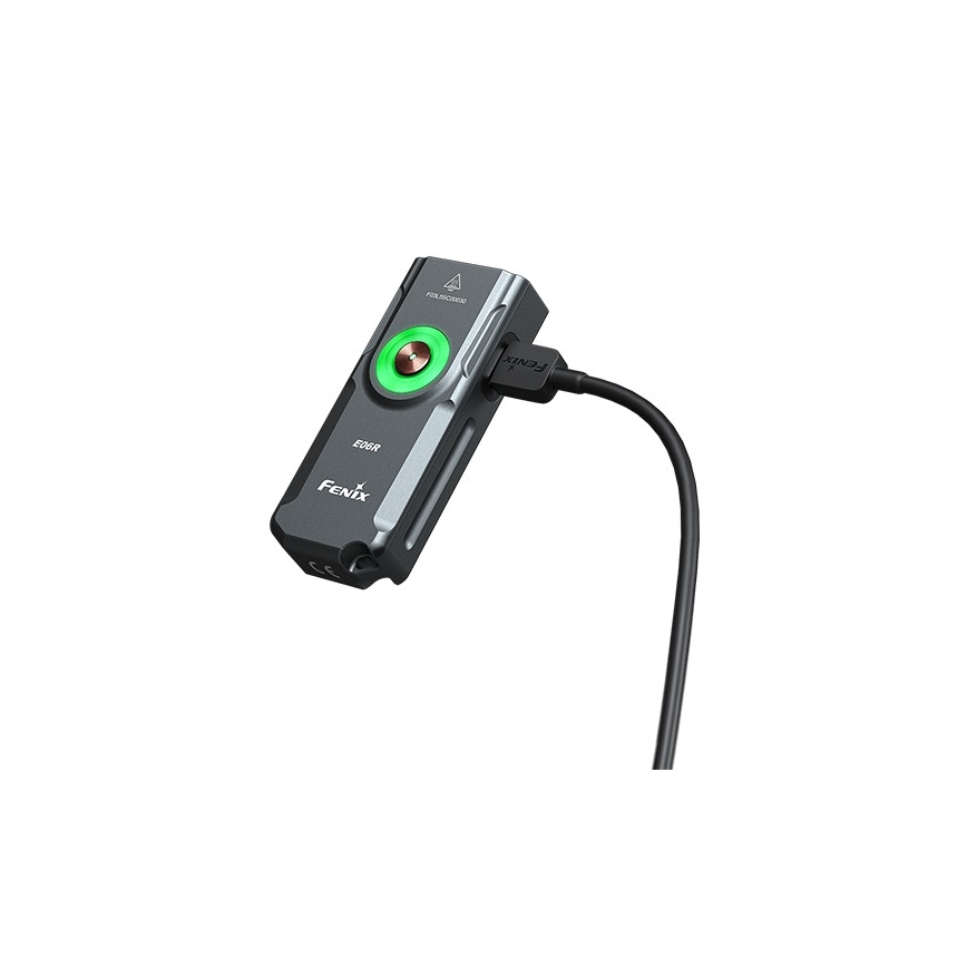 Fenix E06RGRY - LED Акумуляторний ліхтарик з регулюванням яскравості UV LED/USB IP66 700 лм 60 год. 750 mAh сірий