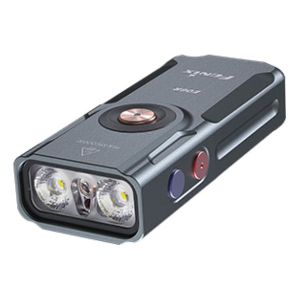 Fenix E06RGRY - LED Акумуляторний ліхтарик з регулюванням яскравості UV LED/USB IP66 700 лм 60 год. 750 mAh сірий