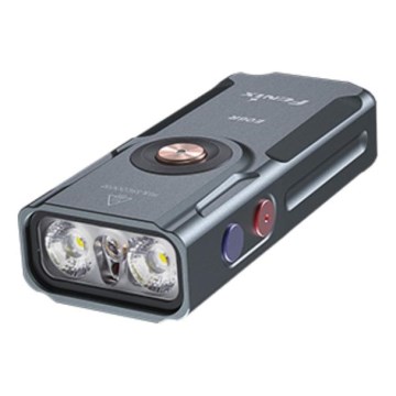 Fenix E06RGRY - LED Акумуляторний ліхтарик з регулюванням яскравості UV LED/USB IP66 700 лм 60 год. сірий