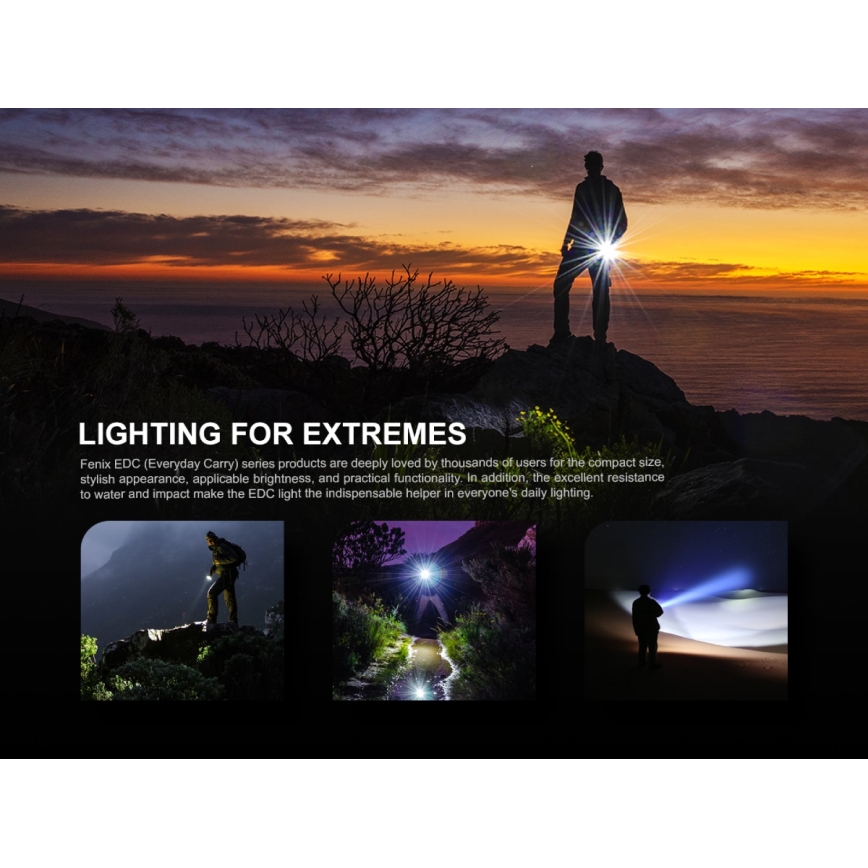 Fenix E09R - Акумуляторний LED ліхтар LED/USB IP68